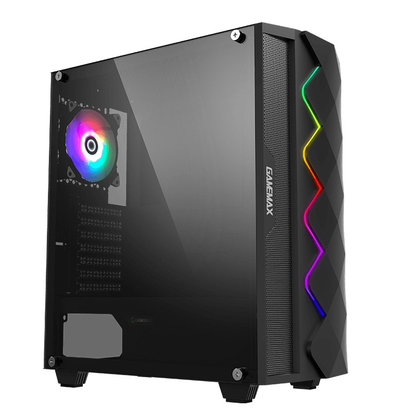 Vỏ máy vi tính GAMEMAX Diamond Black - LED Strips rainbow