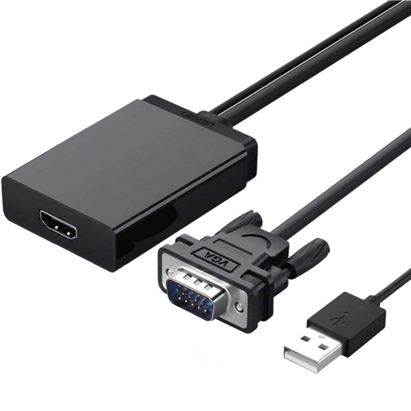 Cáp chuyển VGA to HDMI tích hợp Audio Ugreen 60814 hỗ trợ Full HD