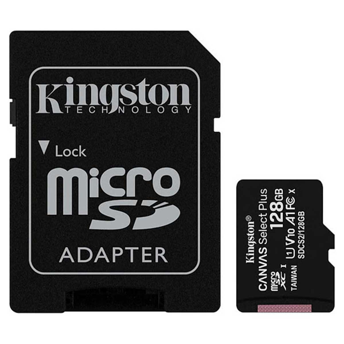 Thẻ nhớ Kingston 128Gb SDCS2/128 microSDXC Canvas Select Plus 100R A1 C10 Card + ADP