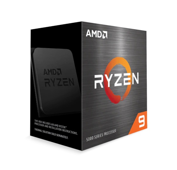 CPU AMD Ryzen 9 5950X / 3.4 GHz (4.9GHz Max Boost) / 72MB Cache / 16 cores, 32 threads / 105W / Socket AM4