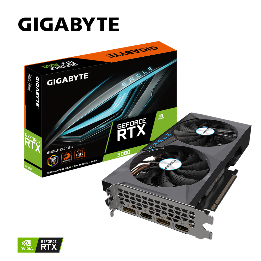 VGA GIGABYTE GeForce RTX 3060 EAGLE OC 12G (rev. 2.0) (GV-N3060EAGLE OC-12GD)