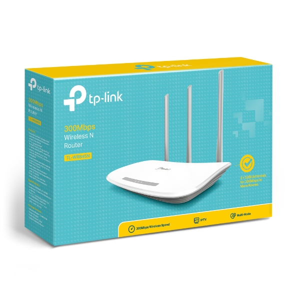 Bộ phát wifi TP-Link TL-WR845N (Chuẩn N/ 300Mbps/ 3 Ăng-ten ngoài/ 15 User)