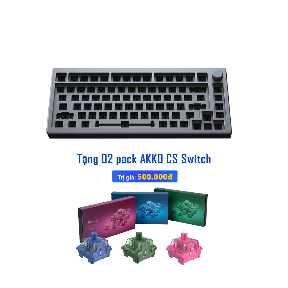 Kit bàn phím cơ AKKO Designer Studio – MOD007 Space Gray (Hotswap 5 pin / RGB / Foam tiêu âm / Gasket Mount)