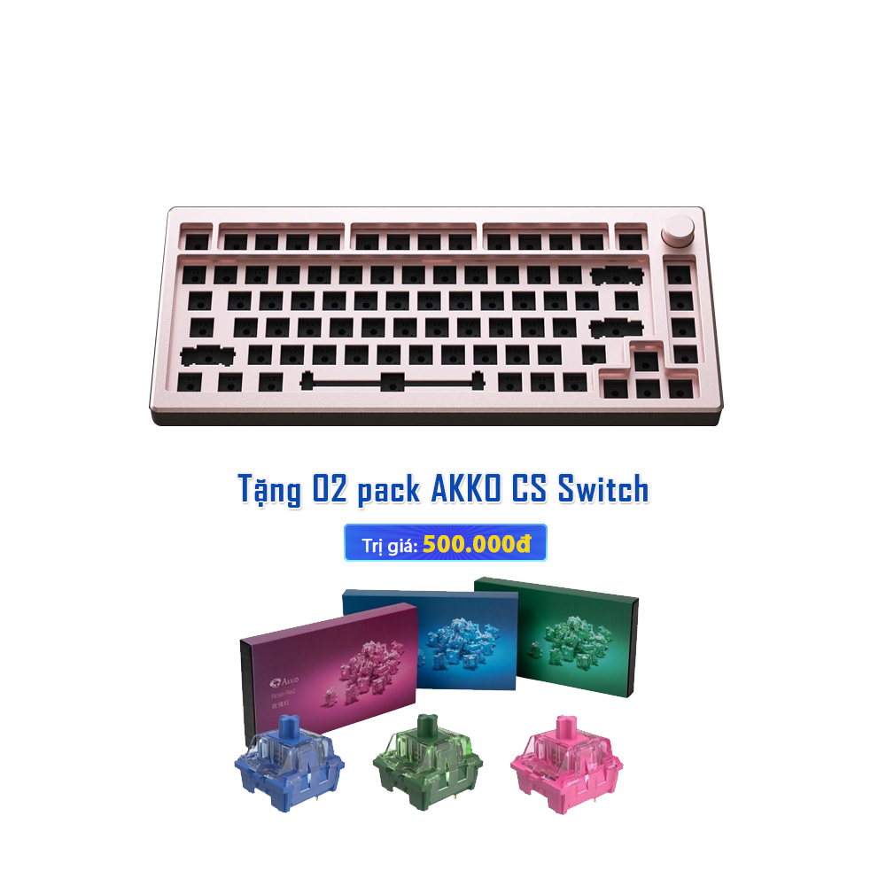 Kit bàn phím cơ AKKO Designer Studio – MOD007 Rose Gold (Hotswap 5 pin / RGB / Foam tiêu âm / Gasket Mount)