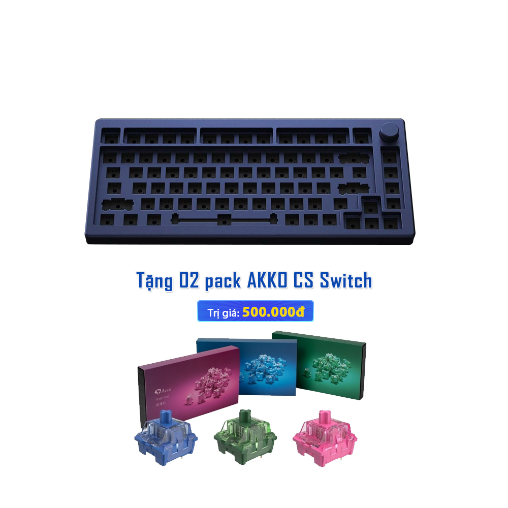 Kit bàn phím cơ AKKO Designer Studio – MOD007 Midnight Blue (Hotswap 5 pin / RGB / Foam tiêu âm / Gasket Mount)