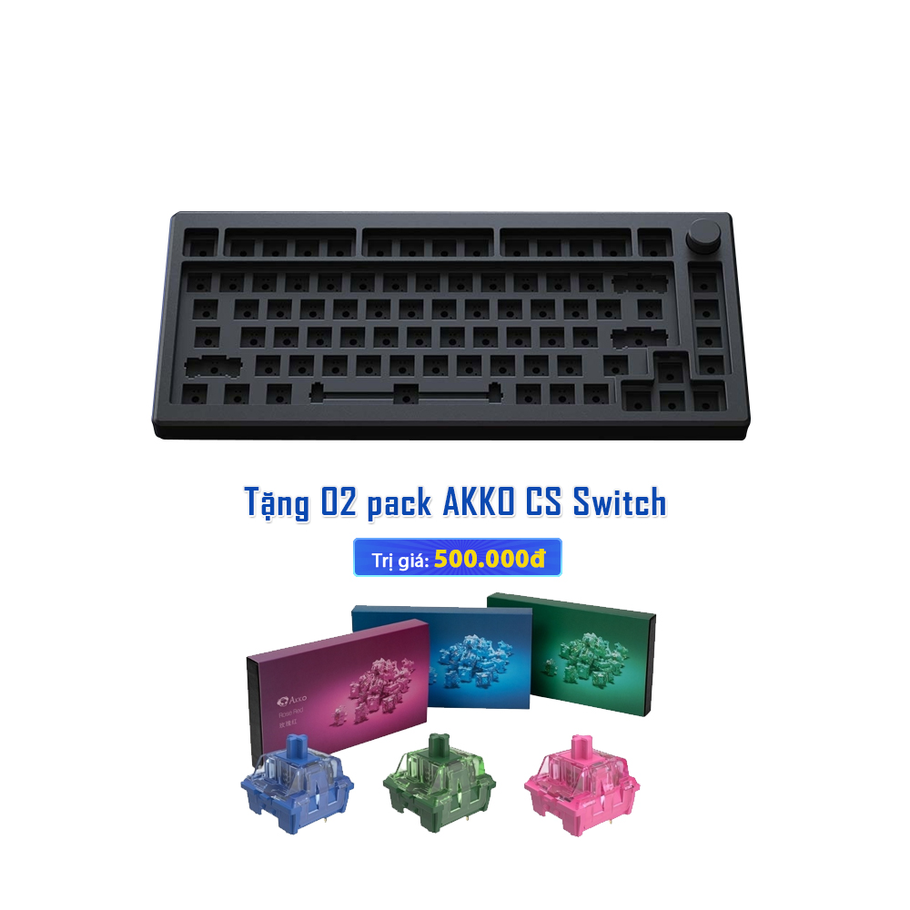 Kit bàn phím cơ AKKO Designer Studio – MOD007 Dark Knight (Hotswap 5 pin / RGB / Foam tiêu âm / Gasket Mount)