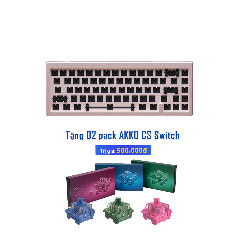 Kit bàn phím cơ AKKO Designer Studio – MOD005 Rose Gold (Hotswap 5 pin / RGB / Foam tiêu âm / Gasket Mount)