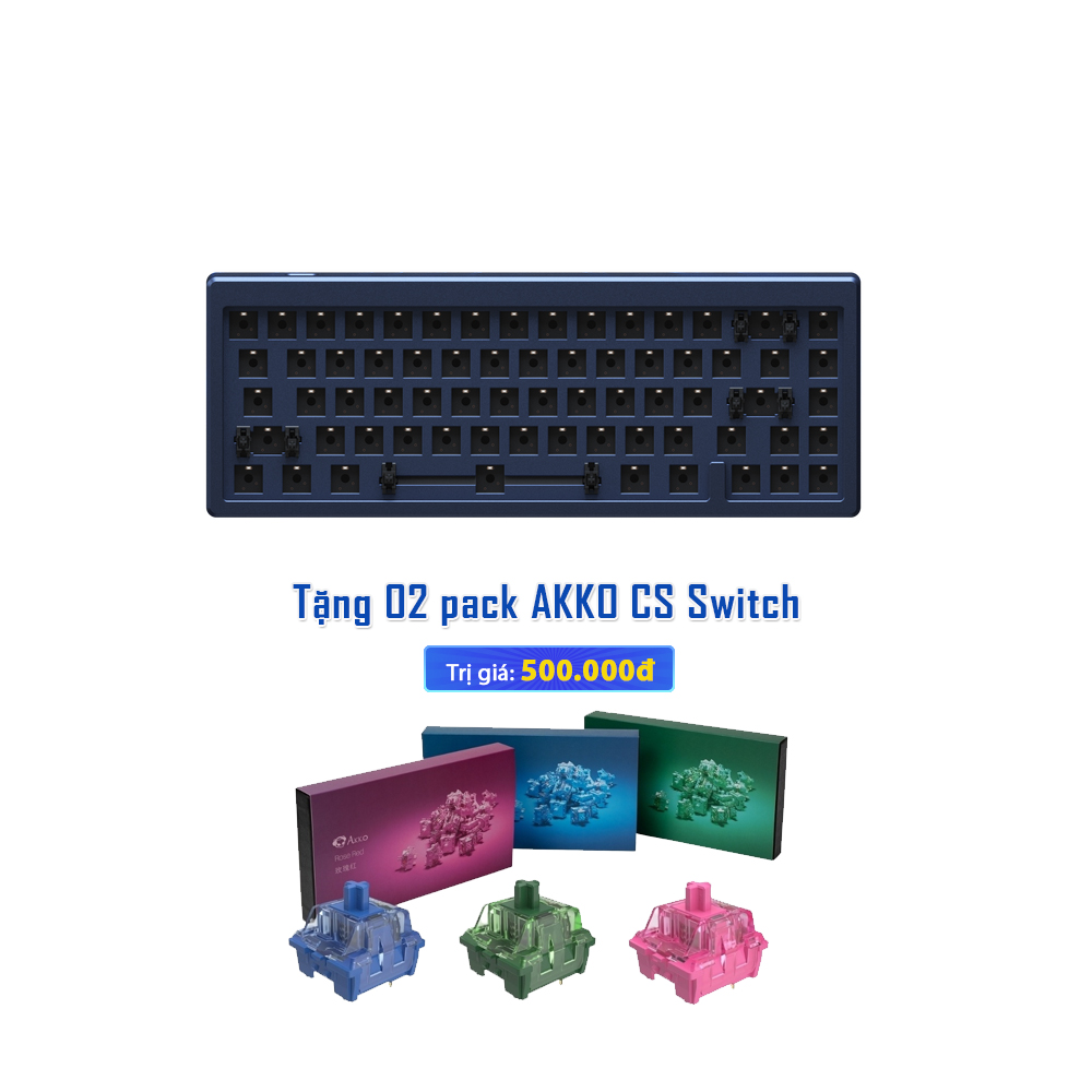 Kit bàn phím cơ AKKO Designer Studio – MOD005 Midnight Blue (Hotswap 5 pin / RGB / Foam tiêu âm / Gasket Mount)