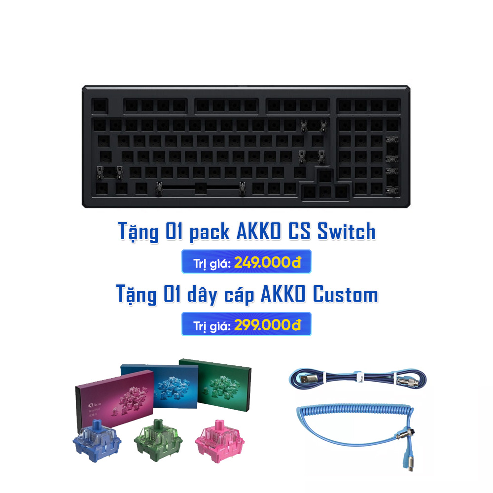 Kit bàn phím cơ AKKO Designer Studio – MOD003 Dark Knight (Hotswap 5 pin / RGB / Foam tiêu âm / Foam đáy / Gasket Mount)